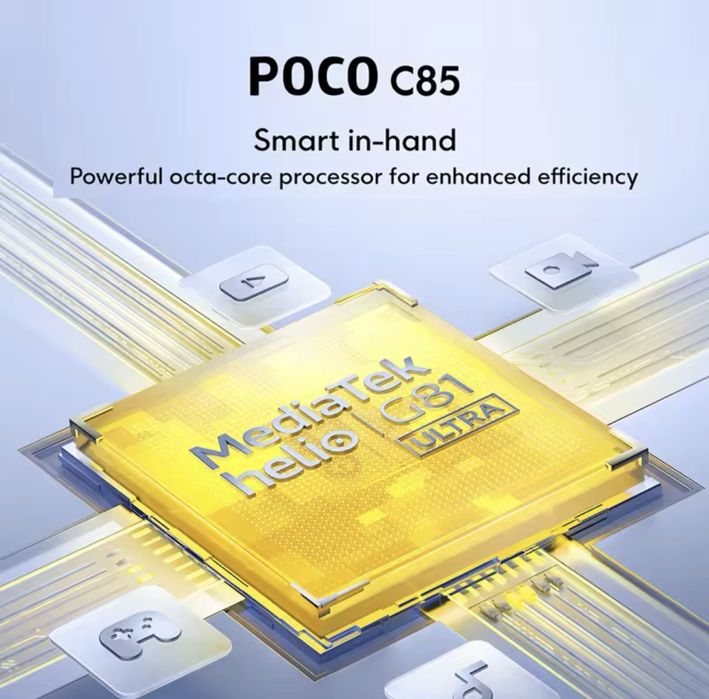 Смартфон Poco C85 6/128 NFC Black Global Original Новые