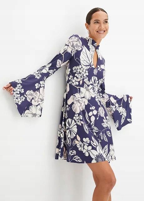 B.P.C sukienka we wzory z szerokimi rękawami r.36/38