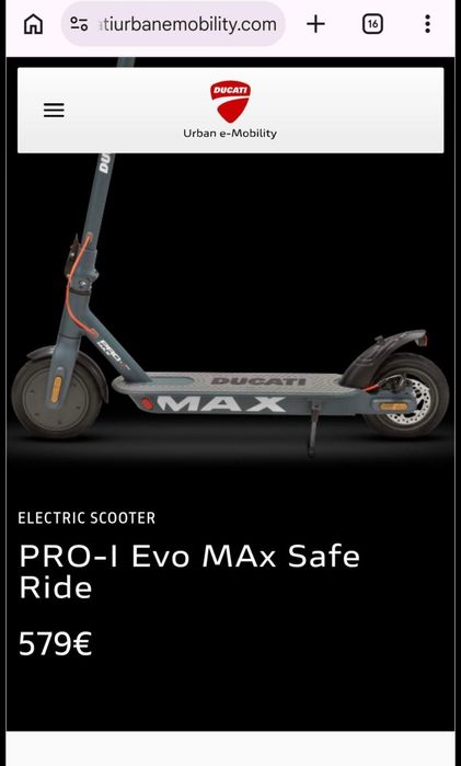 Trotinete Elétrica Ducati Pro-I Evo Max Advanced Safety (Como Nova / Ótimo Estado)