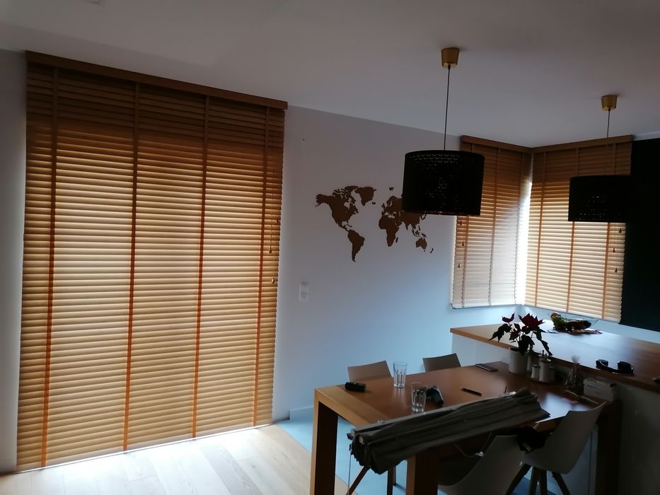 Żaluzje drewniane bambusowe ceny producenta kobylka