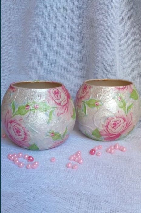 Посуда в стиле Прованс - бокалы, вазы- подсвечники, ваза, тарелки,часы