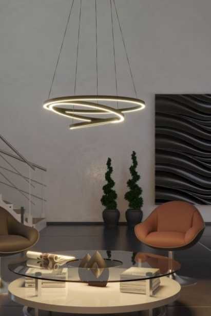 Lampa wisząca LED Eglo Lobinero Z 900479 czarna smart 3000 lm CCT RGB