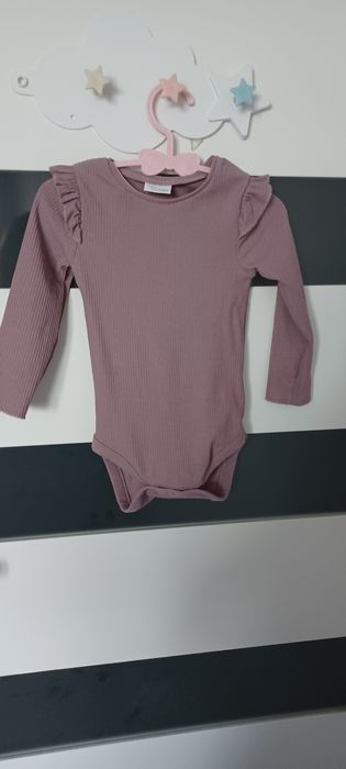 Body prążek fioletowe falbanki Next 86