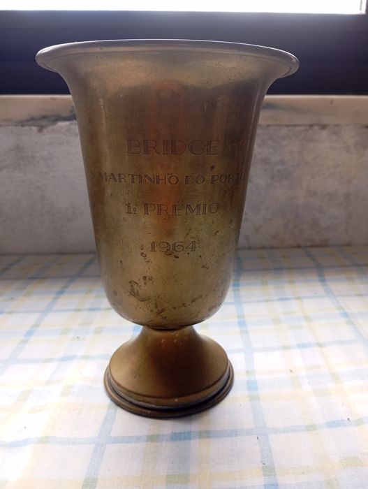 Taça/Troféu antigo 1.º prémio Bridge 1964