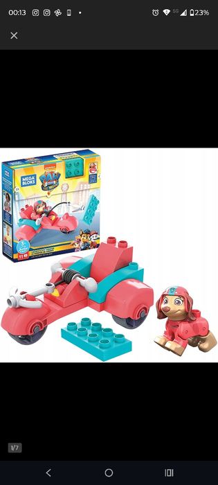 Klocki konstrukcyjne Mega Bloks Skuter miejski 11 el plastikowe 3+ Psi Patrol