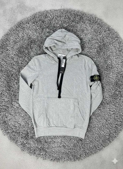 Новое Худи Stone Island Серое (XS S M L XL XXL)
