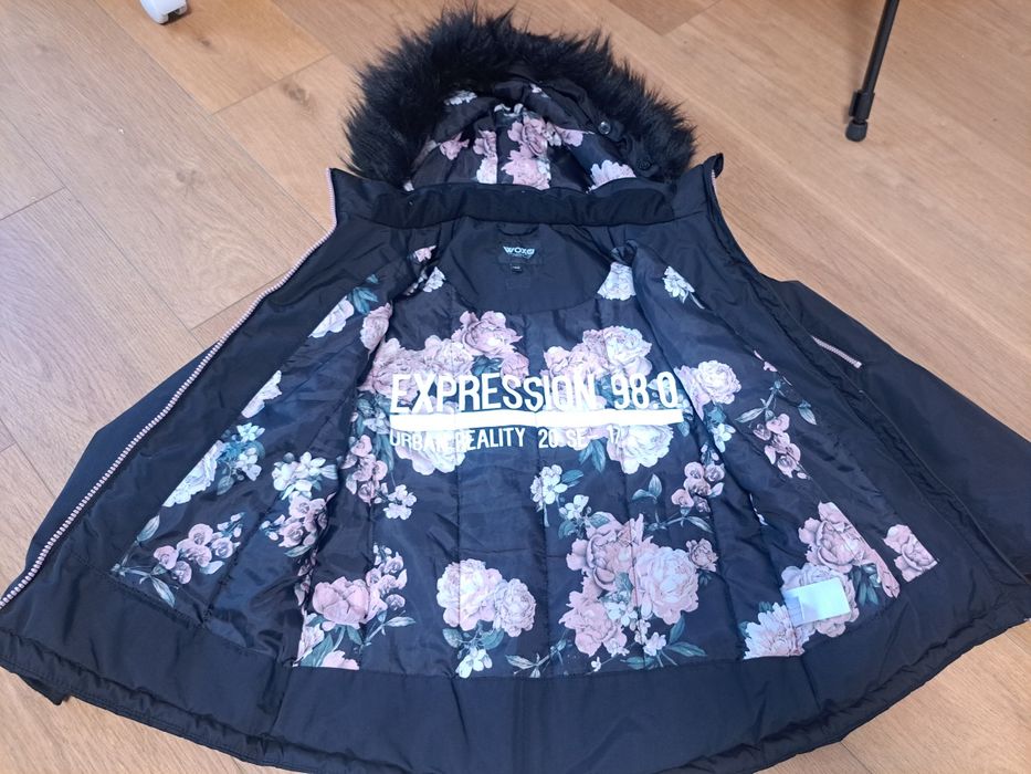 140 kurtka zimowa czarna dziewczynka