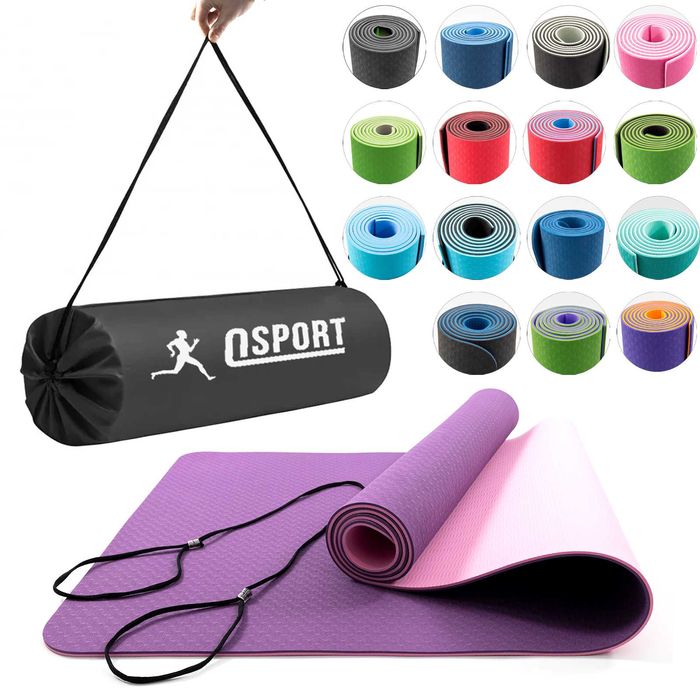 Коврик для йоги фитнеса + чехол (мат спортивный) OSPORT TPE 6мм