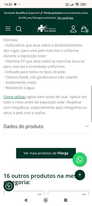 Protetor spf 50+ Filorga 40ml