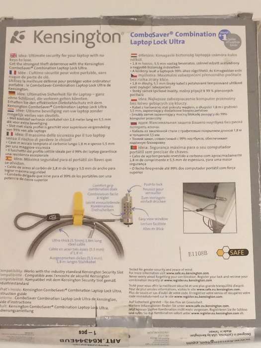 Cadeado para portátil Kensington - NOVO