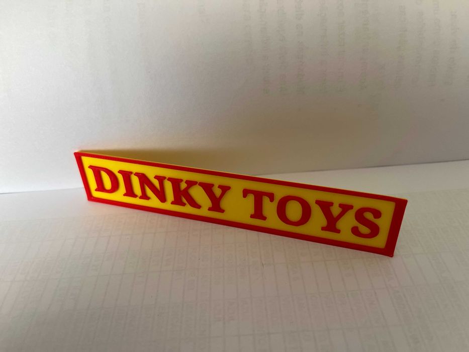 Sinal DINKY TOYS liso , para expositor de miniaturas, ver exemplo