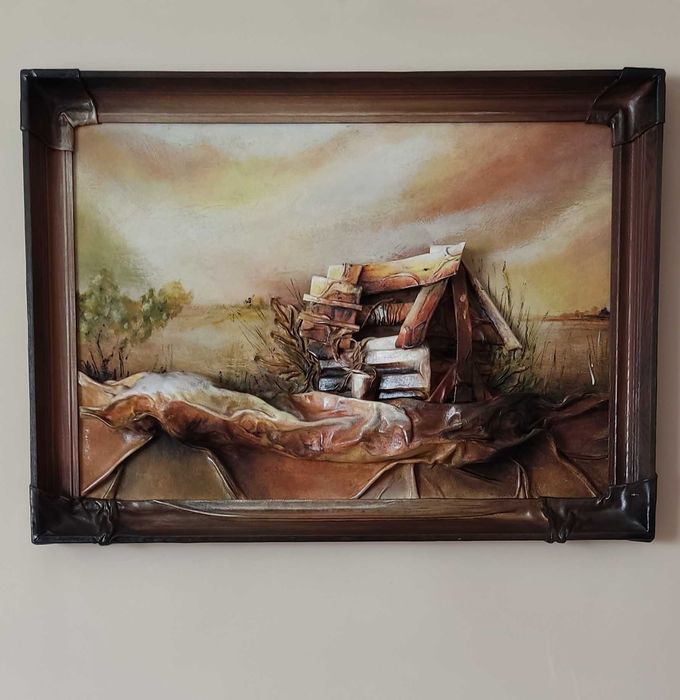 Obraz ze skóry wytłaczany