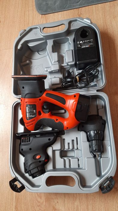 Zestaw Black&Decker Quattro 12V 3w1 (Wiertarka, Wyrzynarka, Szlifierka)