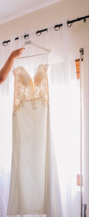 Vestido noiva cauda comprida renda