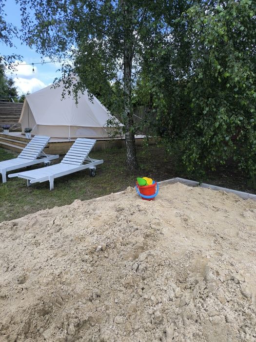Brzozowisko. Glamping, namiot, Wiele, Kaszuby, balia, balia ogrodowa, jacuzzi, nocleg  na Kaszubach, jezioro Wielewskie. Nowość