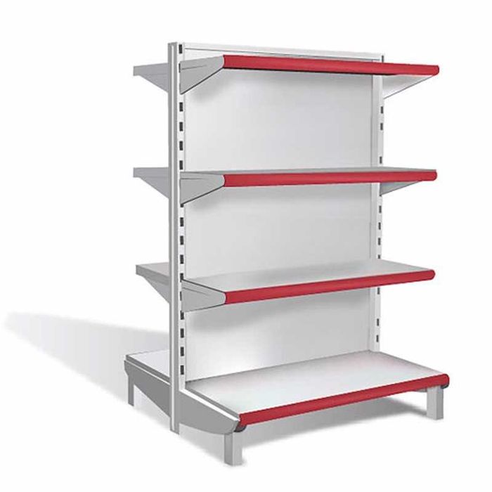 Ilha de Prateleira Dupla de Supermercado, Novas na Embalagem Original.