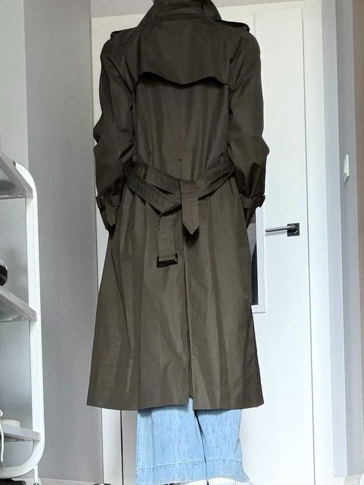 Płaszcz Massimo Dutti, długi trencz khaki, roz. L, stan idealny