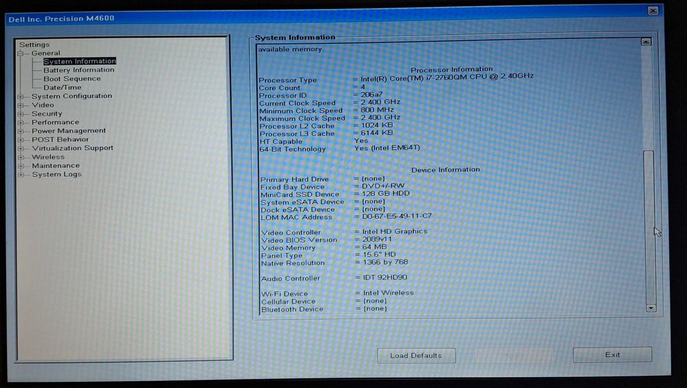 Workstation Dell Precision M4600 – Intel Core i7 | 16GB RAM | SSD 128GB