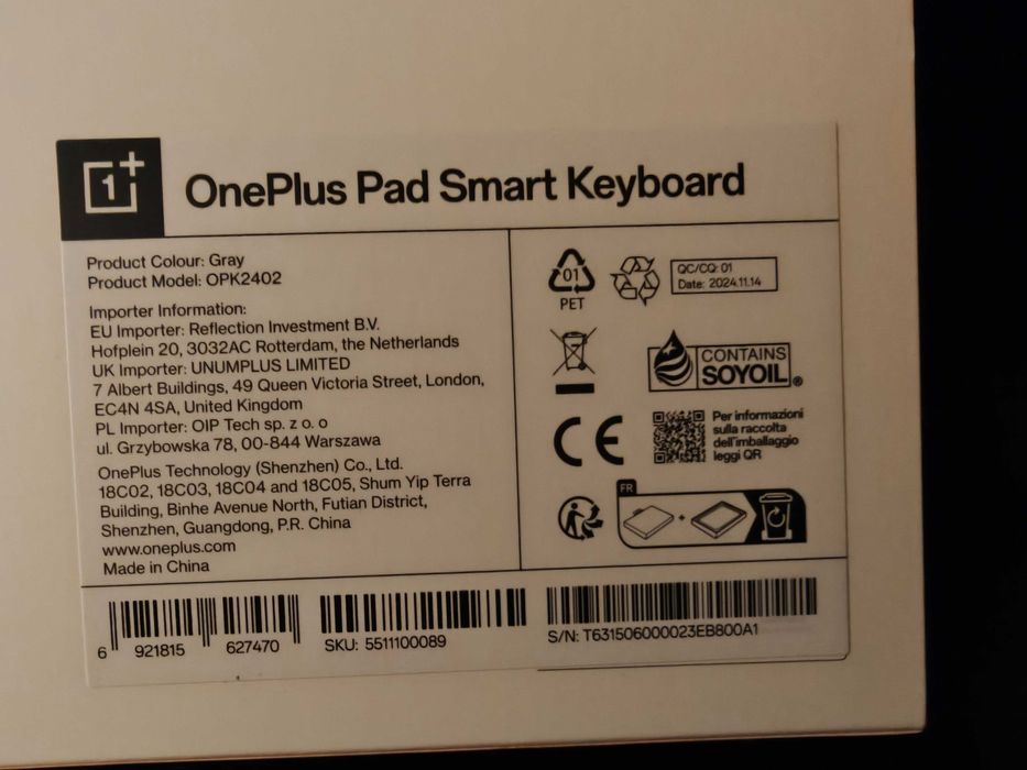 OnePlus Pad 2 Qwerty Smart Keyboard