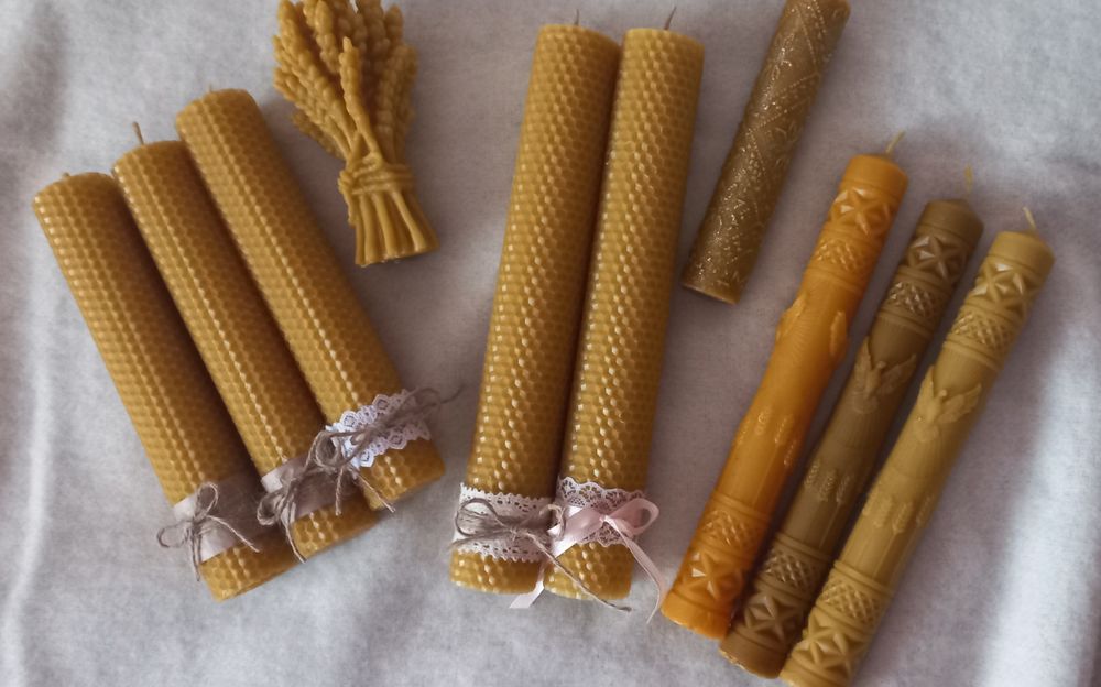 Свічки  з вощини і бджолиного воску