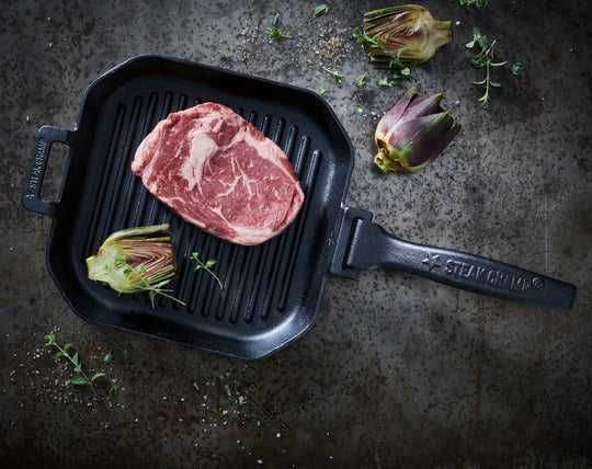 SteakChamp Grelhador em ferro fundido 26x26cm * NOVO *