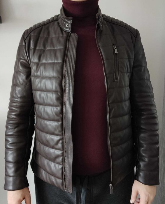 Pikowana kurtka biker ze sztucznej skóry - Reserved