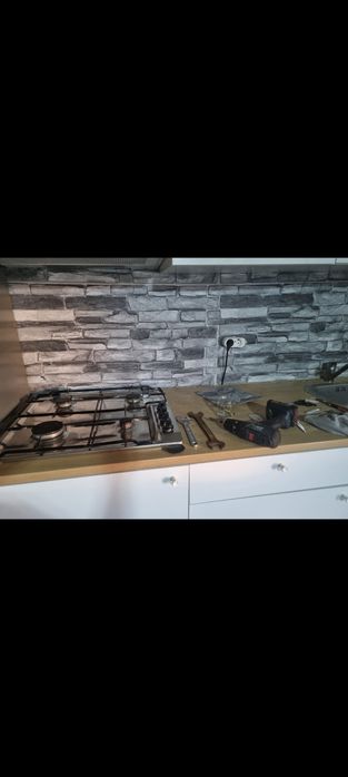 Meble kuchenne Ikea knoxhult  zlew okap płyta gazowa