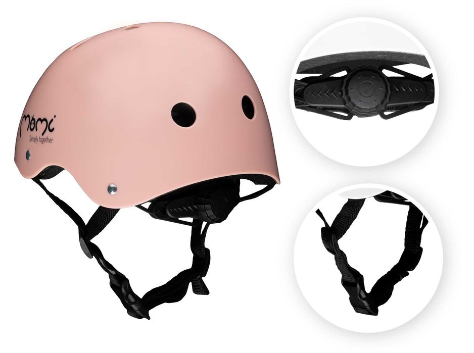 Kask dziecięcy MoMi różowy ABS EPS 47-58cm