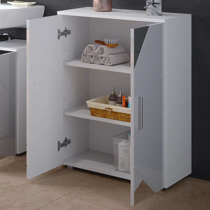 Szafka Midi Vicco Irma 60 × 81 cm – biały wysoki połysk