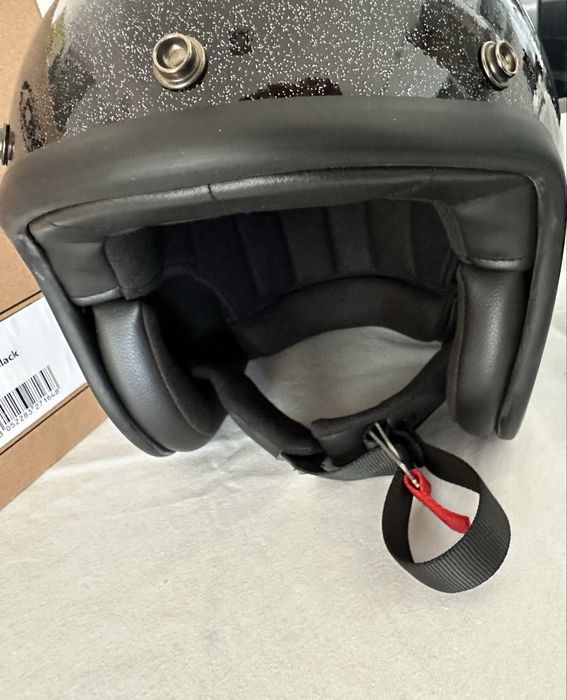 Capacete Aberto DMD Retro Vintage Glitter Black XL NOVO