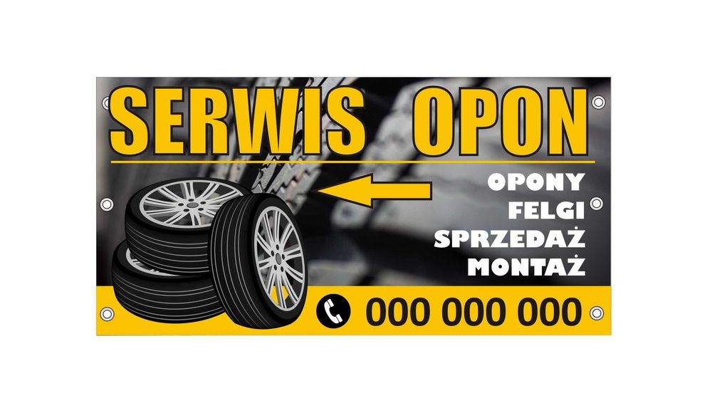 Banery gotowe reklamowe Wulkanizacja reklama Ciechanów wysyłka