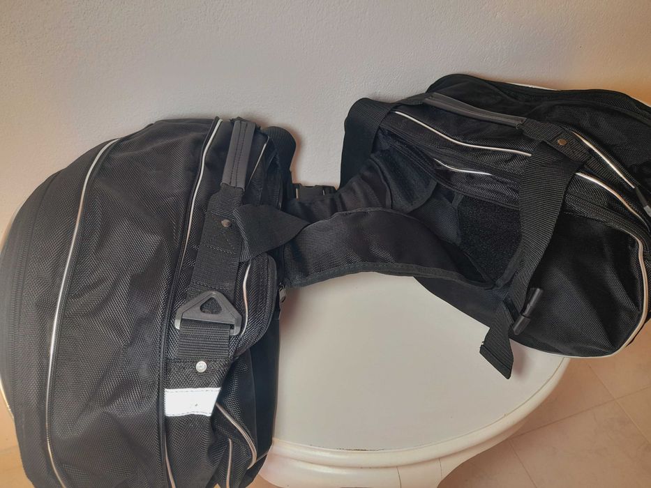 Malas Laterais Moto Tanked Racing Pretas - Como Novas!