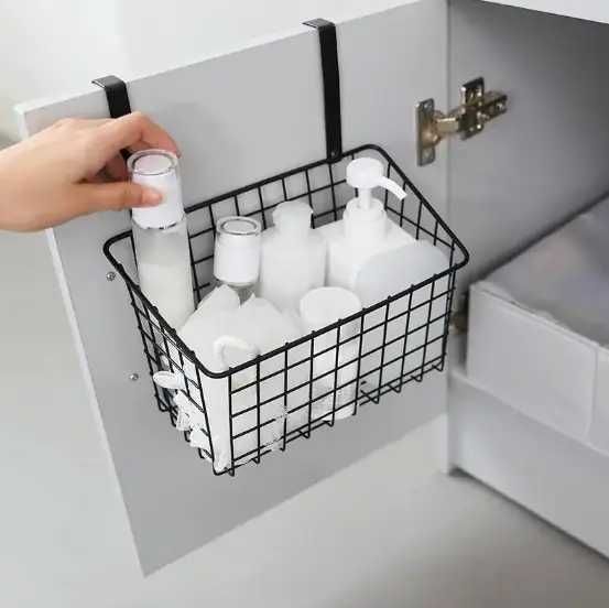 Навесная металлическая полка-корзина на дверь или полку 27.5×12×22.5