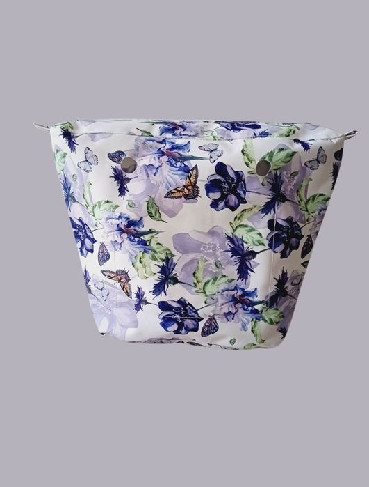 O Bag Standard, organizer w fioletowe, granatowe kwiaty do torebki