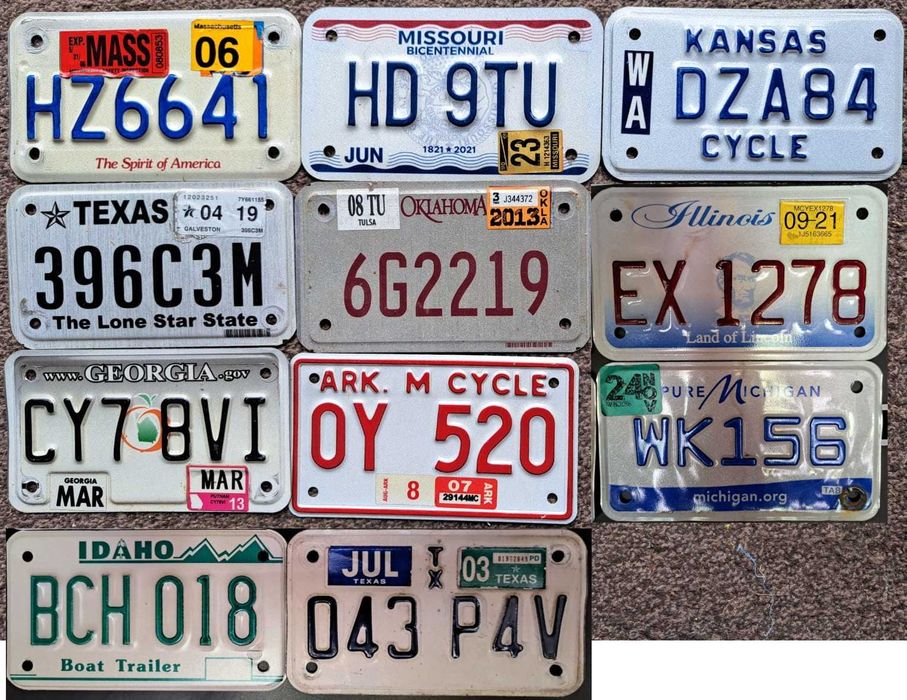 Motocyklowe tablice rejestracyjne USA