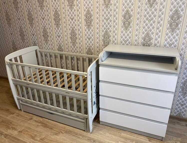 ліжечко+комодик , комод пеленальний ліжечко НОВІ