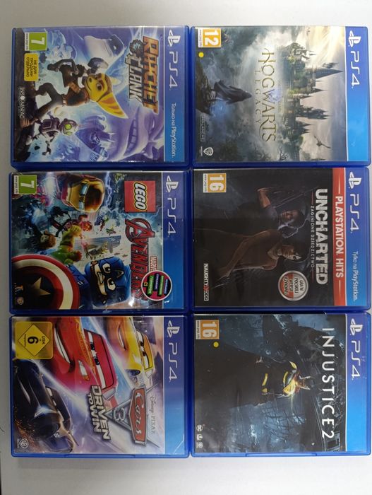 Ігри для ps4. Uncharted 5, hogwarts, Cars3, injustice 2, lego avengers