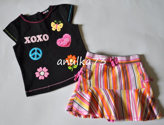 Czarna luzacka koszulka XOXO z USA na 3 lata 98