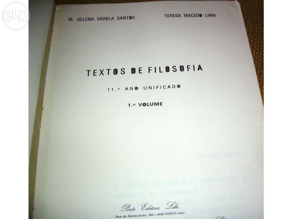 Textos de filosofia/ mª helena varela santos e teresa macedo lima