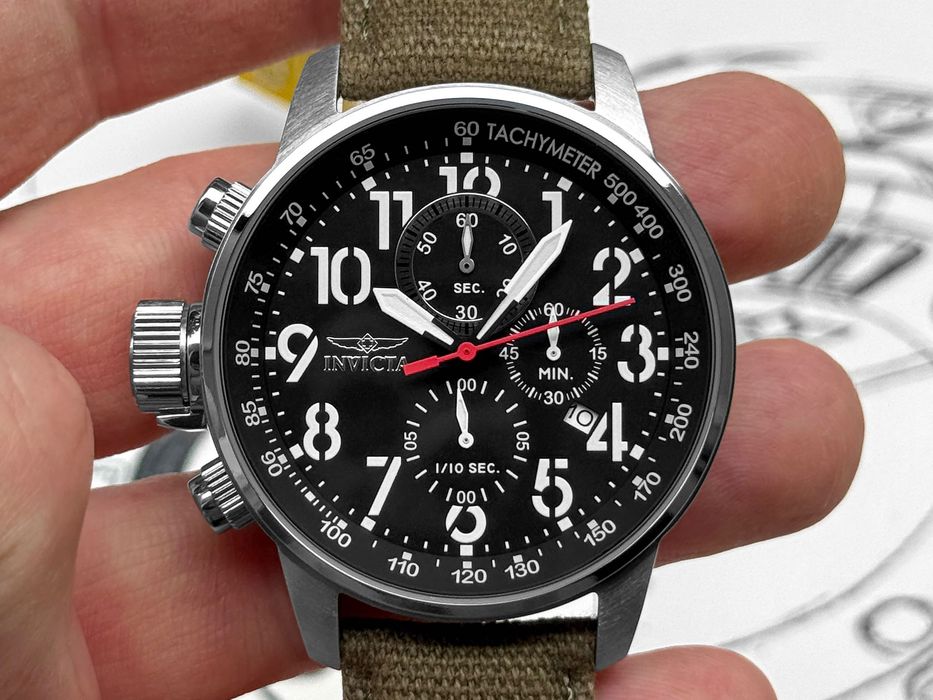 Годинник чоловічий Invicta 1873 Aviator Військовий Military Style 46 мм 100 MT