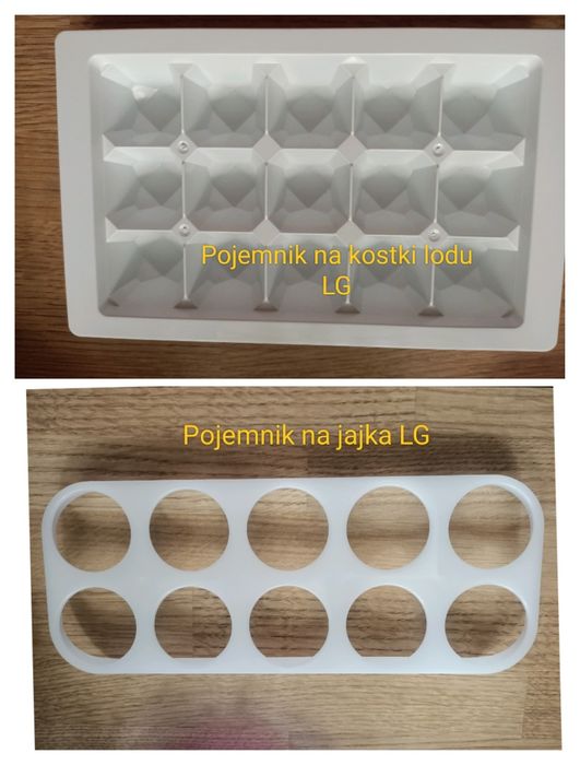 Oryginały LG pojemnik na jajka i na kostki lodu
