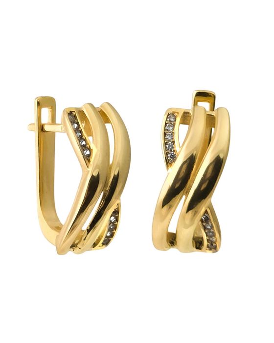 Złote kolczyki na angielskim zapięciu pr.585