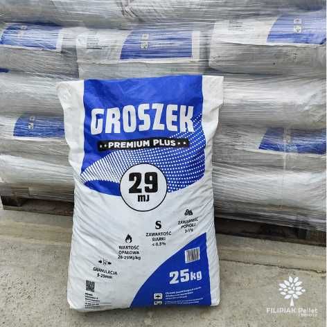 Węgiel Groszek PLUS workowany 25kg Transport GRATIS