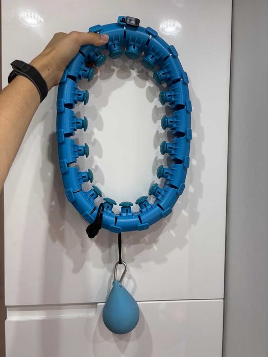 Smart Hula Hoop z masażerem i obciążnikiem regulowane niebieskie