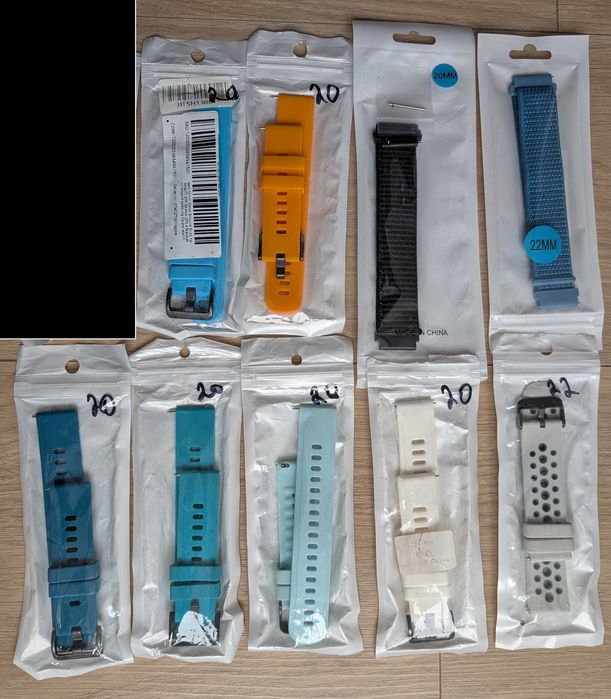 Ремінці нейлонові силіконові для годинника 20 22 мм