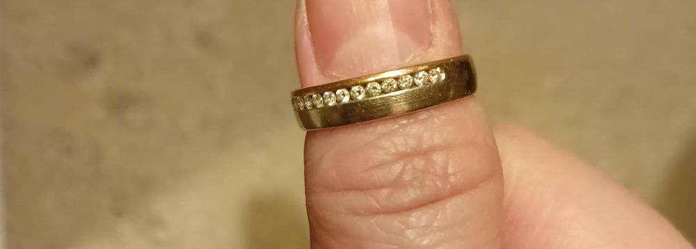 Złota obrączka z diamentami KRUK rozmiar 13