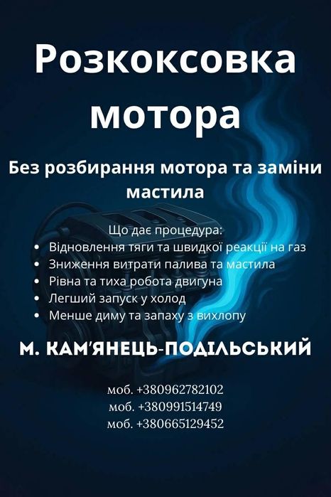 Професійна воднева очистка (розкоксовка) двигуна