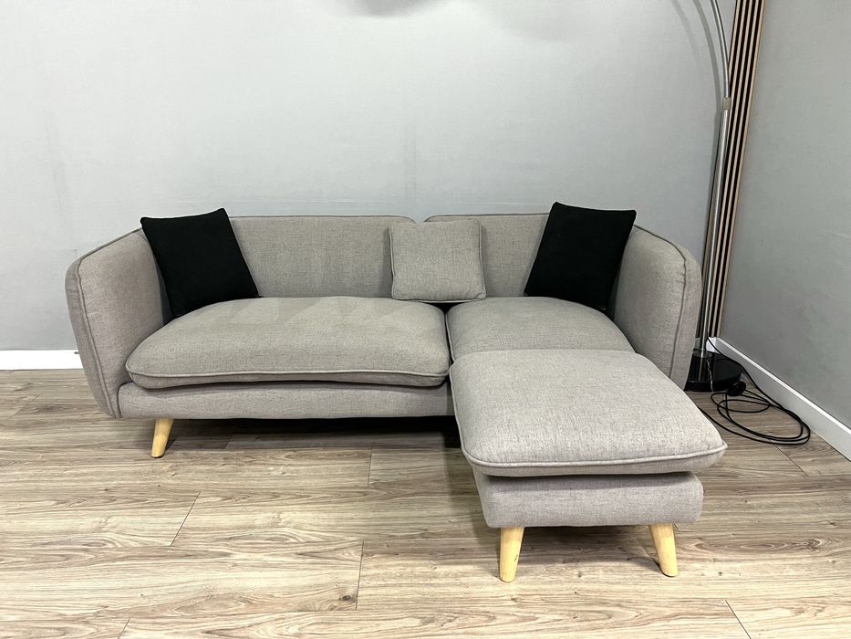 Narożnik mini kanapa sofa prwo lewo skrętny szary poduszki DOSTAWA !!!