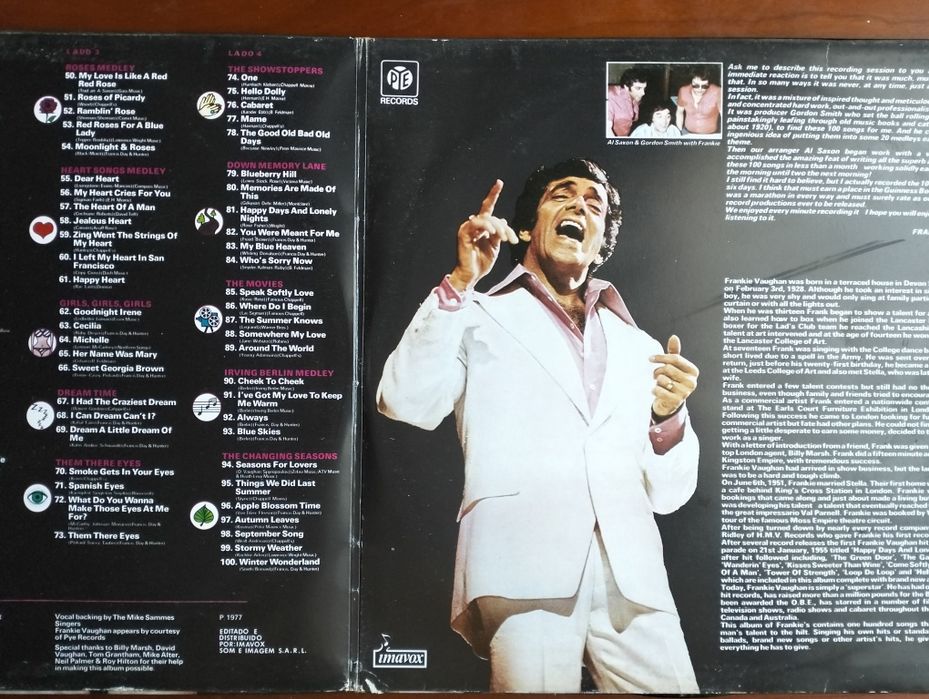 Disco de vinil LP x2 Frankie Vaughan - 100 Golden Greats