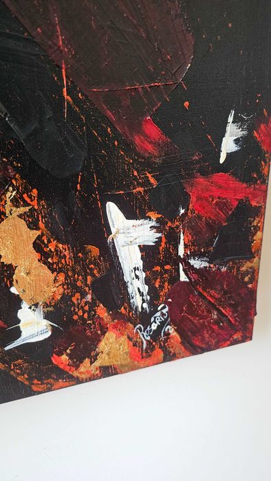 Trio de Quadros Abstratos de Autor Rosário P.